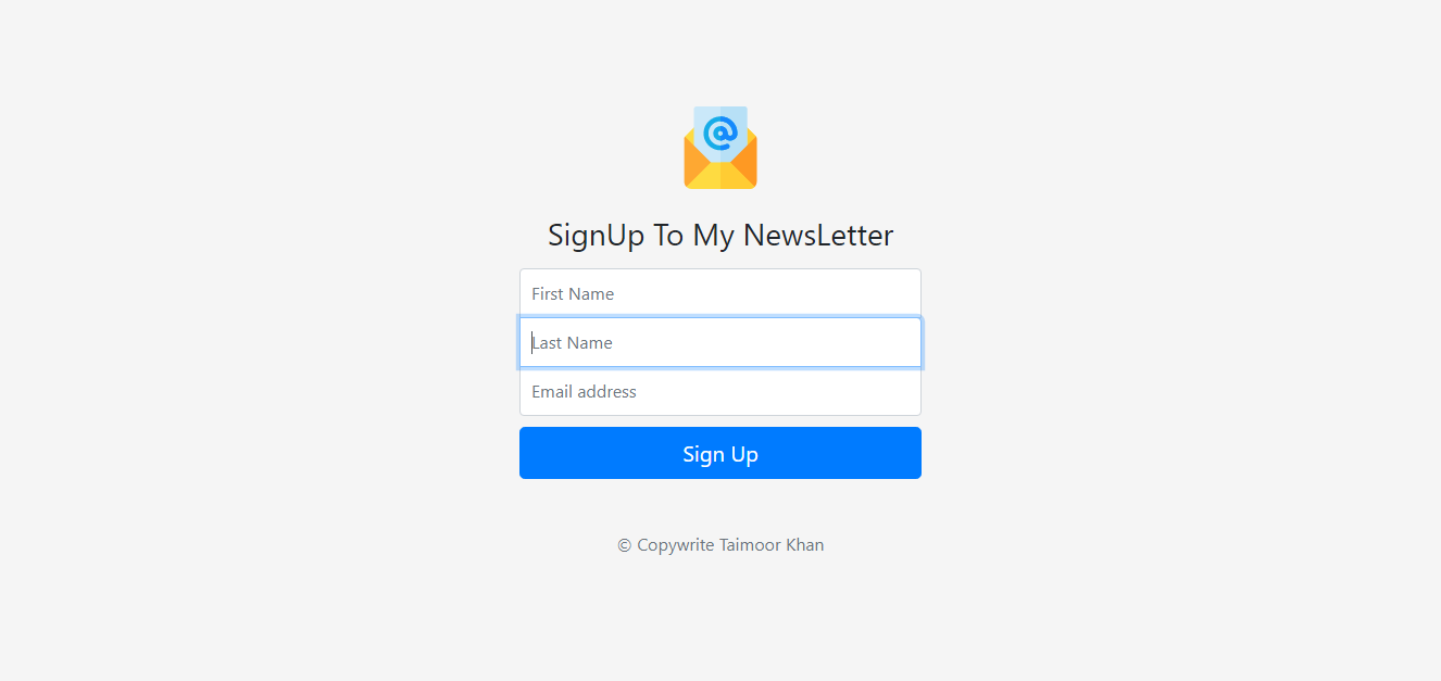 A NewsLetter Signup